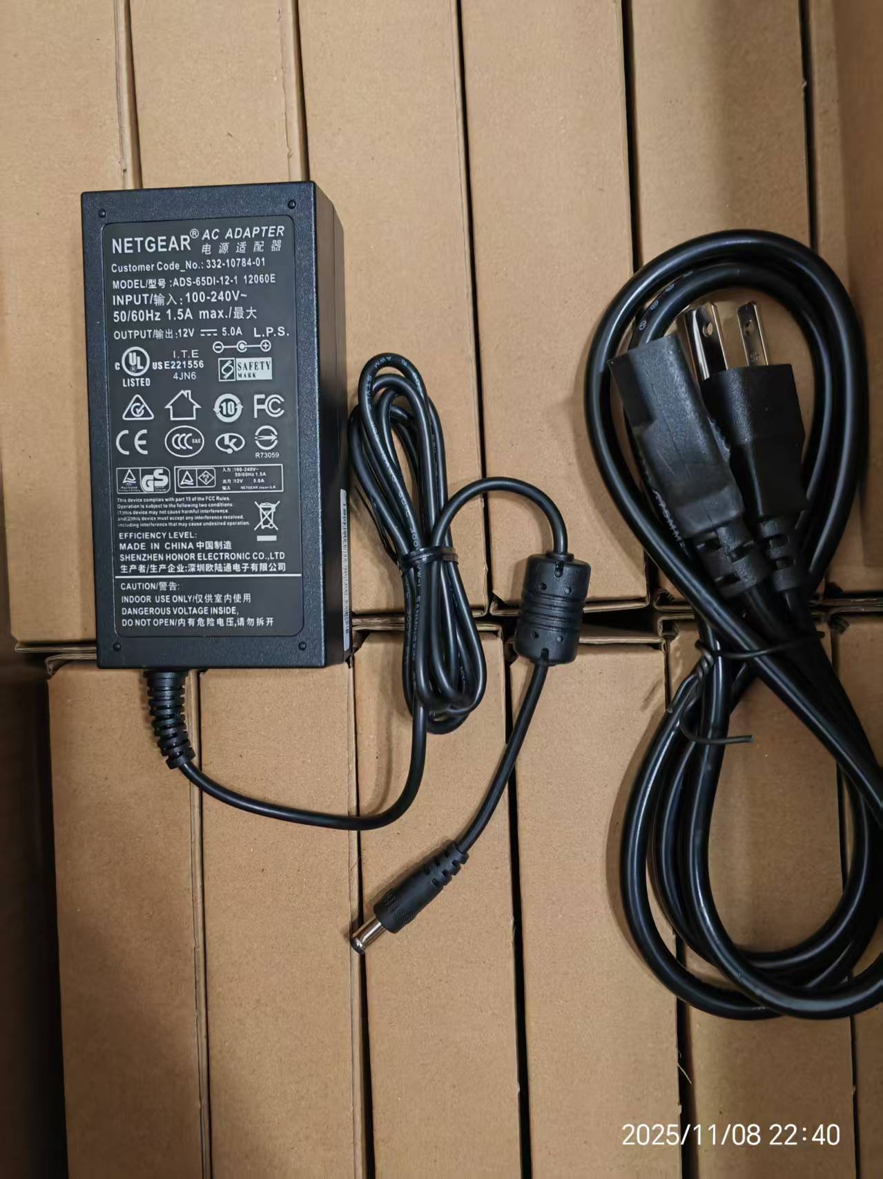 Brand NEW NETGEAR ADS-65DI-12-1 12060E FOR 332-10784-01 SWITCHING POWERT AC DC ADAPTER SUPPLY !